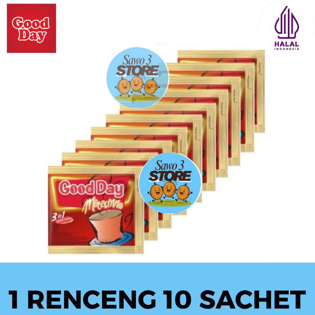 

Good Day Mocacinno 10x20gr / Kopi Instan Good Day 1 Renceng isi 10 Scahet