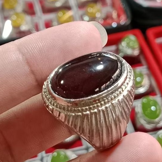 cincin batu yaman Wulung motif pandan