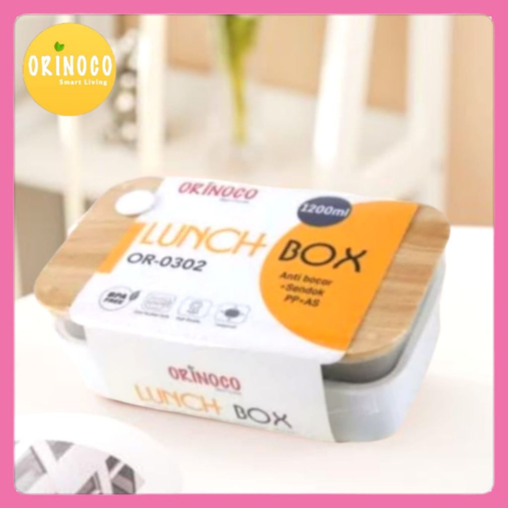 Orinoco Kotak Makan 2 Susun OR-0302 Lunch Box Double Layer 1200ml Kotak Bekal