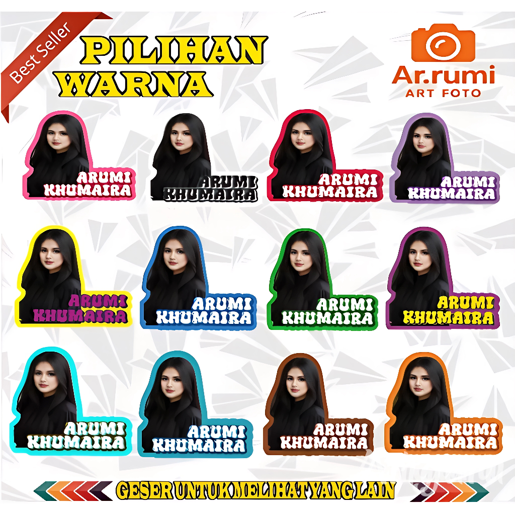 

Stiker Tulisan Nama dan Foto Wajah Custom Tahan Air