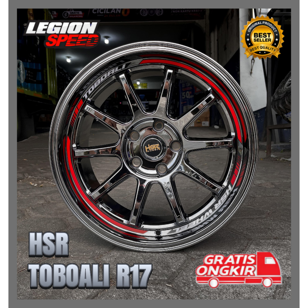 VELG HSR BLACK CHROME RING 17 UNTUK INNOVA HRV RUSH DLL HSR TOBOALI R17 FREE ONGKIR