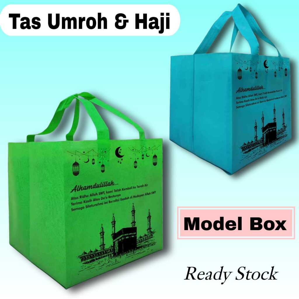 

( 12 PCS ) Goodie bag HLS Box Dus 20x20 Tas Selamatan Umroh Dan Haji ( BISA PILIH WARNA )
