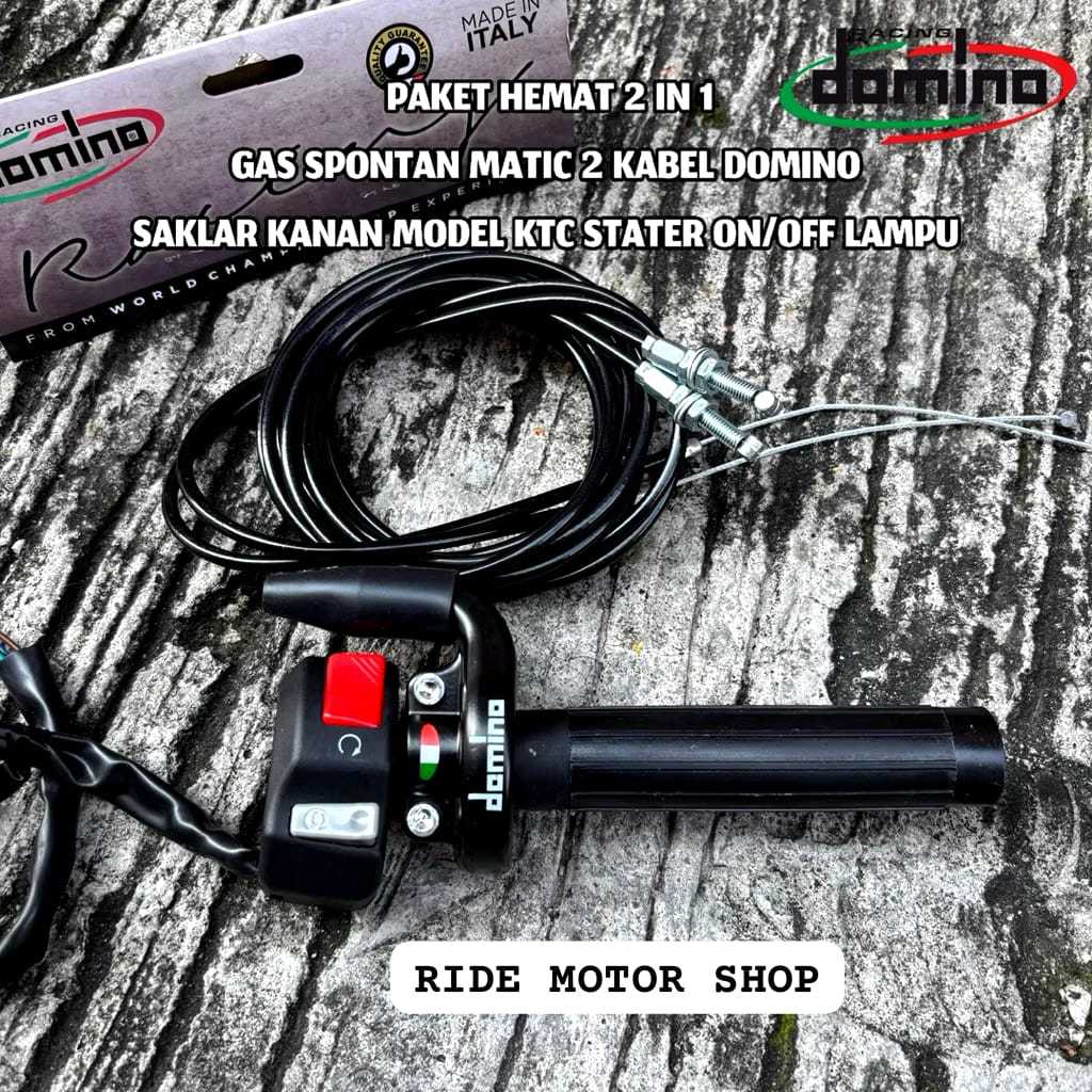 Gas Spontan DMN 2 Kabel + Saklar Kanan Model KTC Universal KLX / CRF / Rxking / Ninja