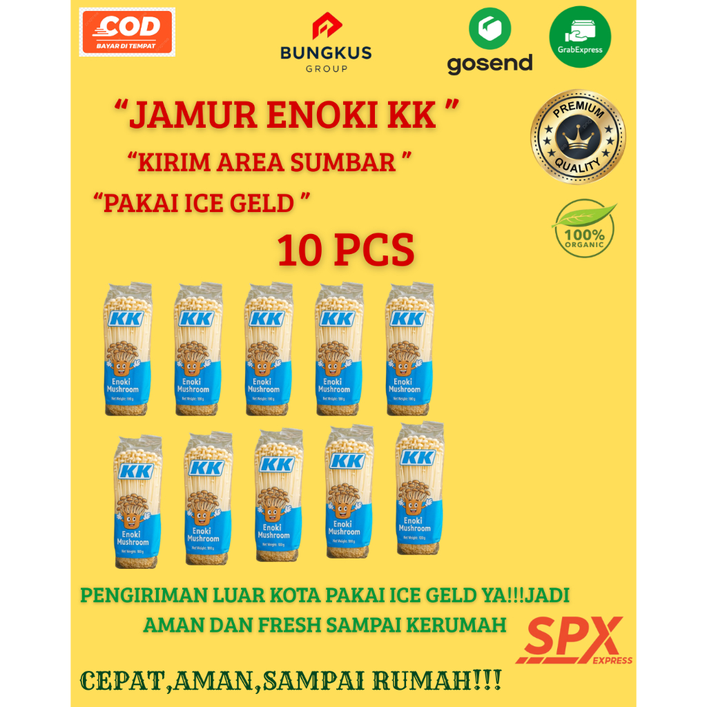 

JAMUR ENOKI MUSHROOM 10 PCS KK FRESH