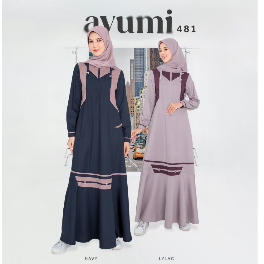 GAMIS ETHICA AYUMI 481 BAHAN VALDENA + BRICE MODEL BAJU MUSLIM WANITA GAMIS DAILY BUSUI FRIENDLY KEK