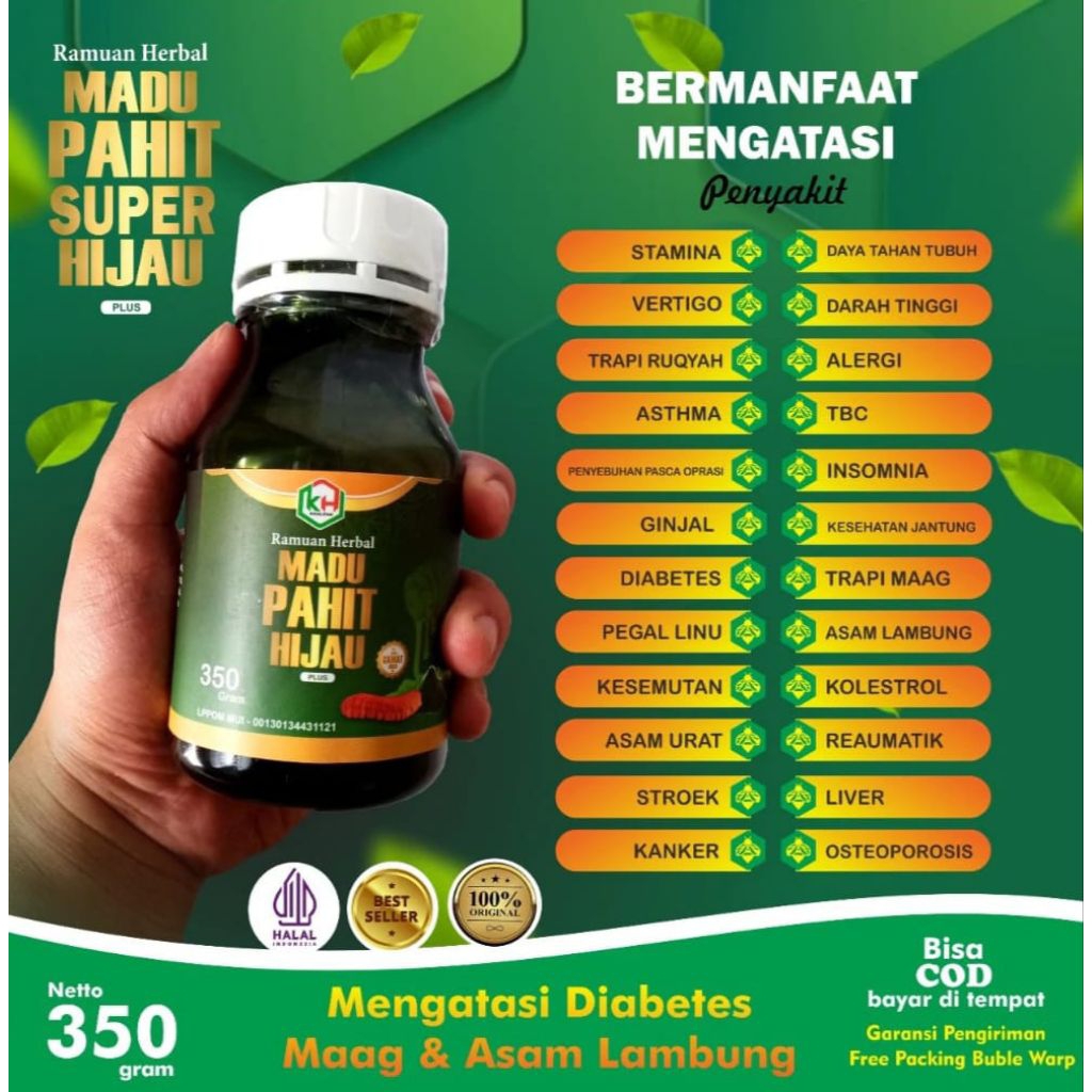 

Madu Hijau Pahit Sprilulina Gamat Gold 350 Gram Khalifah