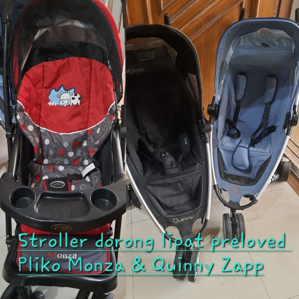 stroller lipat foldable quinny zap zapp pliko monza original asli preloved second hand bukan baru ko