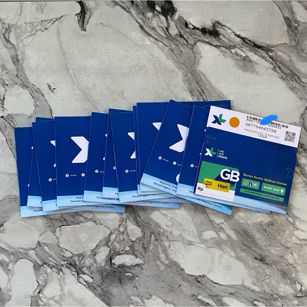 KARTU PERDANA 1 BOX XL ISI 50 PCS , ISI 25 PCS, ISI 10 PCS (BELUM INJECT)