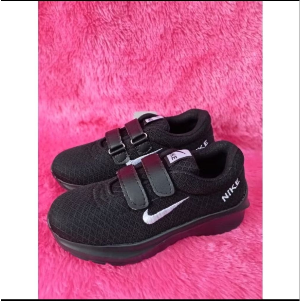 sepatu hitam putih bordir nike // neo  Anak Laki-laki / Perempuan ukuran 27- 38 PAUD TK SD SMP sepat
