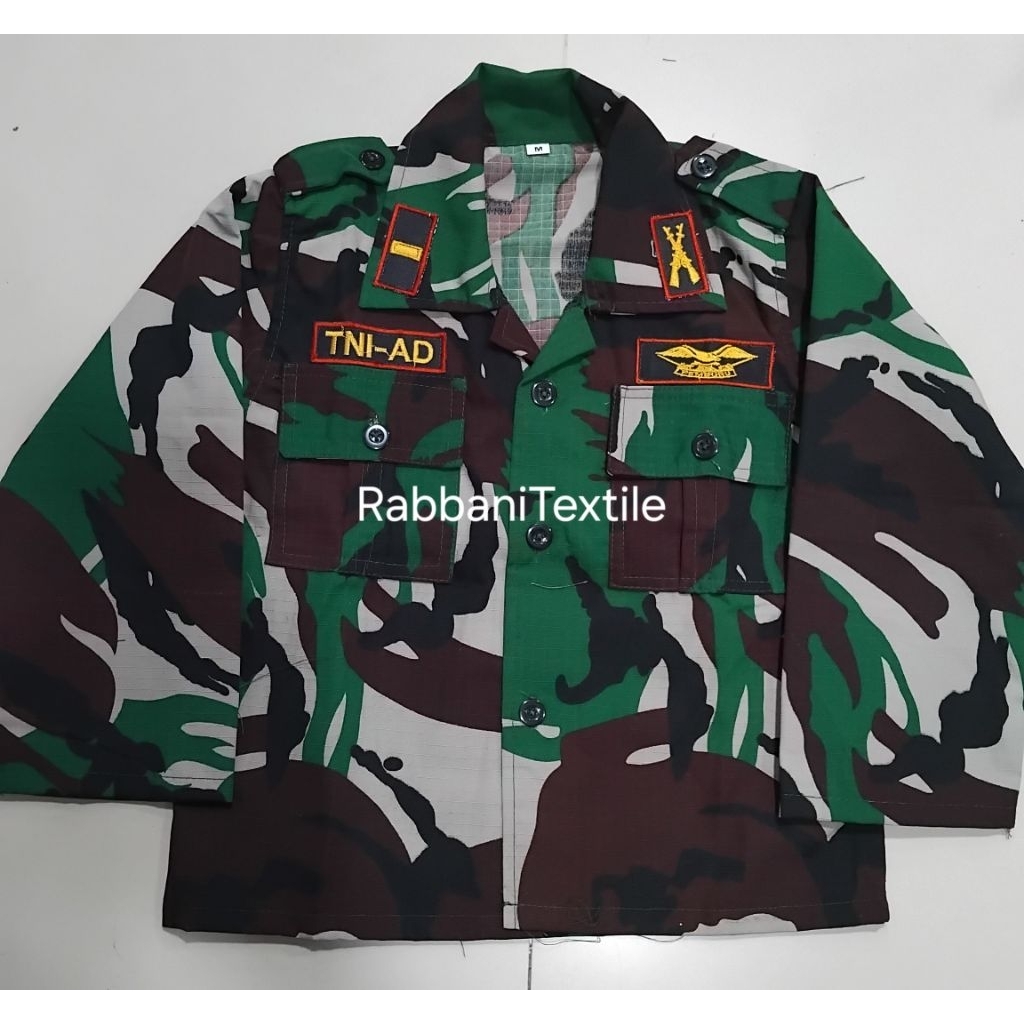 Baju Seragam TNI Anak Setelan Baju anak TNI Angkatan Darat