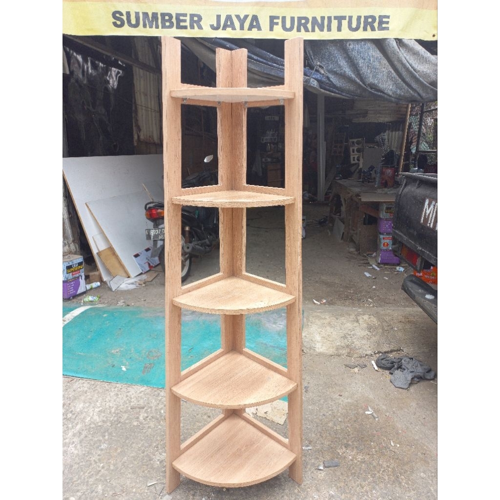 rak sudut serbaguna, rak segitiga,rak gantung minimalis, rak pot bunga ,