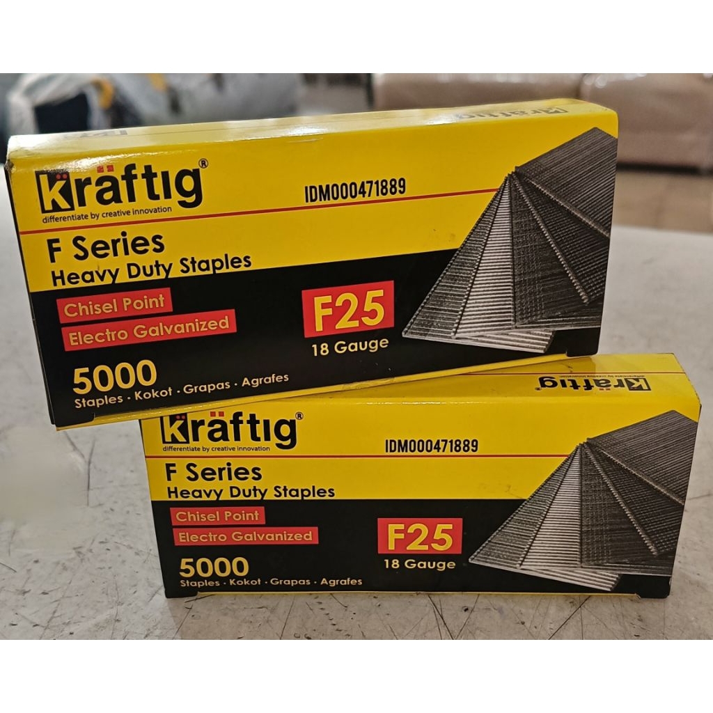 

Paku Tembak F25 Kraftig Isi 5000 – Staples Tembak 18 Gauge Heavy Duty