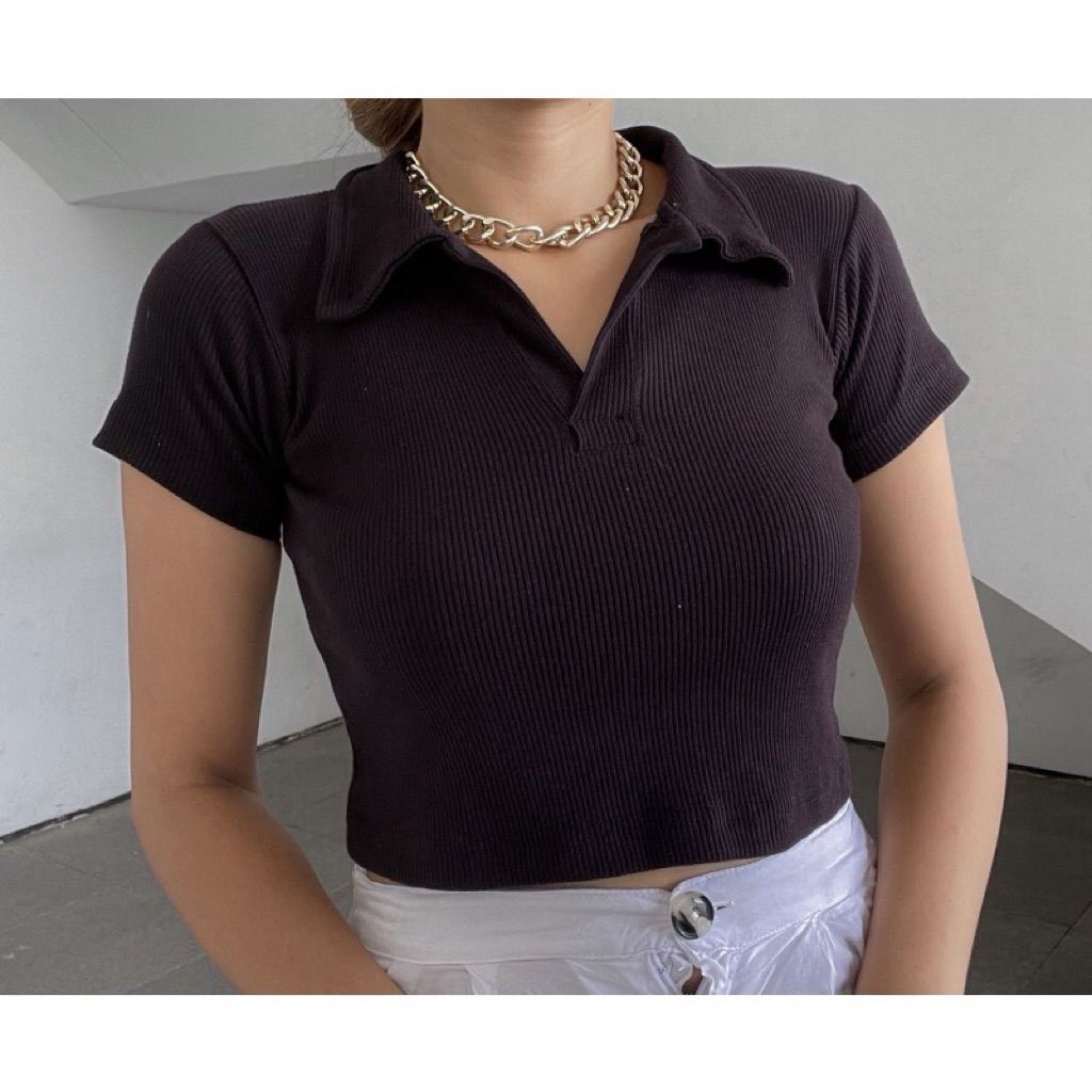 PRELOVED ‼️ TOP KERAH RIB // V TOP KERAH