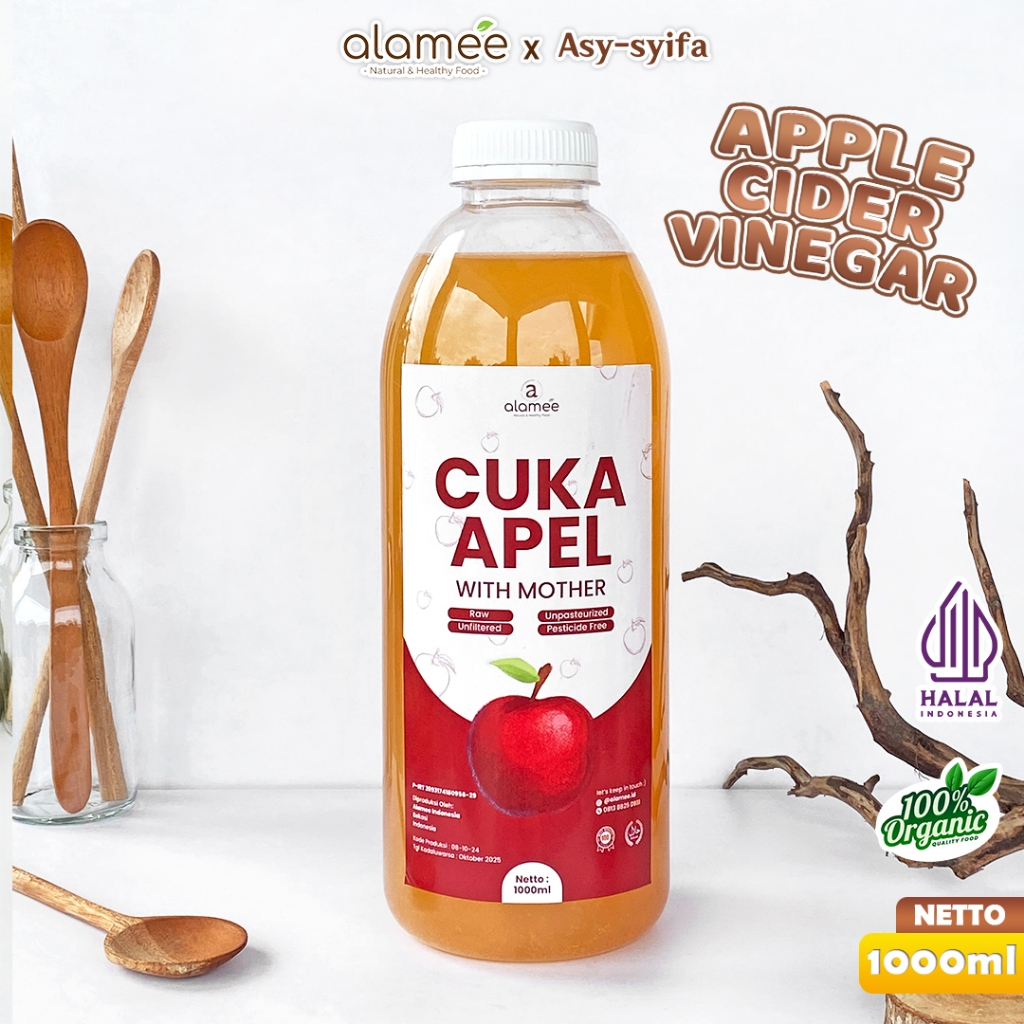 

Cuka Apel Original With Mother Organik Minuman Detok Vinega Sari BuahNon MSG Apple Cider Vinegar