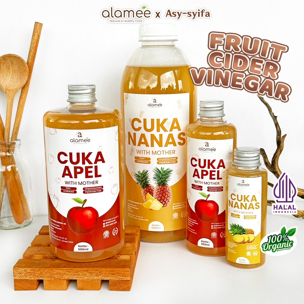 

ALAMEE Cuka Apel Nanas Original Vinega With Mother Premium Organik Pine Apple Cider Vinegar Vinega