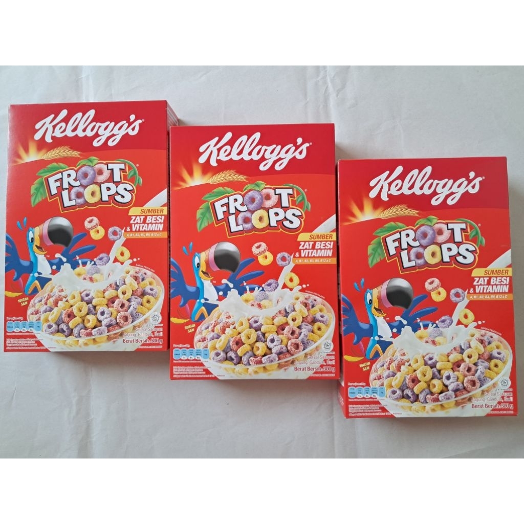 

KELLOGGS FROOT LOOPS 300G / kellogg's sereal sarapan jagung gandum barli exp 07 2026