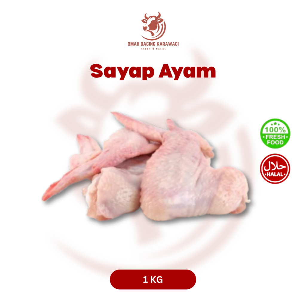 

Sayap Ayam Utuh / Whole Chicken WIngs Halal 1kg Tangerang