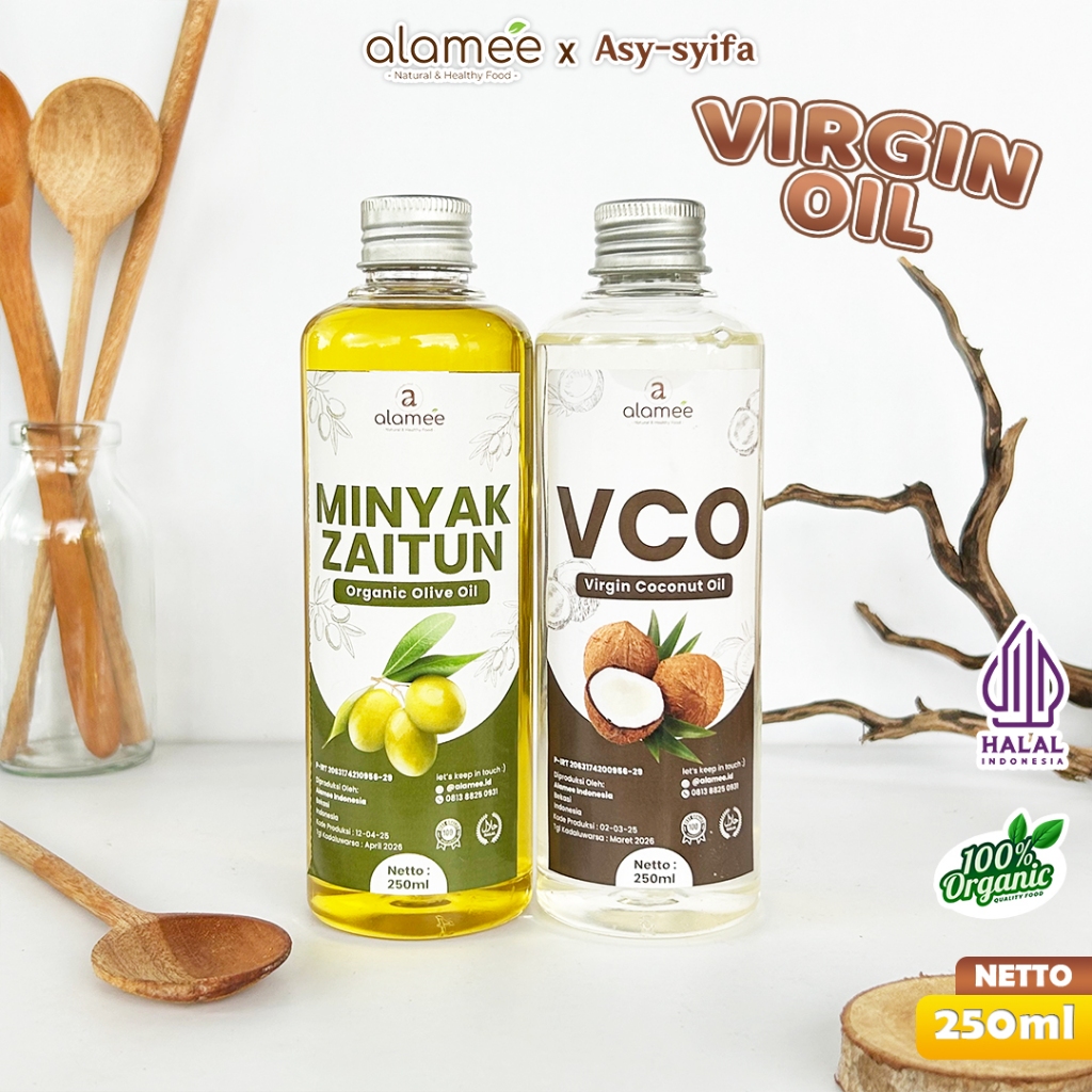 

ALAMEE Virgin Coconut Oil Minyak Zaitun Kelapa Murni Extra VCO Dapat Di minum Di masak Organik 250ml