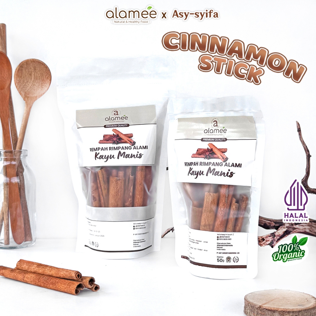 

ALAMEE Kayu Manis Cinnamon Stick Rempah Batang Rimpang Organik Alami Bumbu Masak Dapur 50 Gr