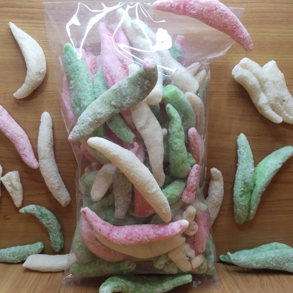 

Telor Gabus Warna 250g | Kue Bidara Panjang Manis Empuk | Cemilan Jadul | Jajanan Pasar