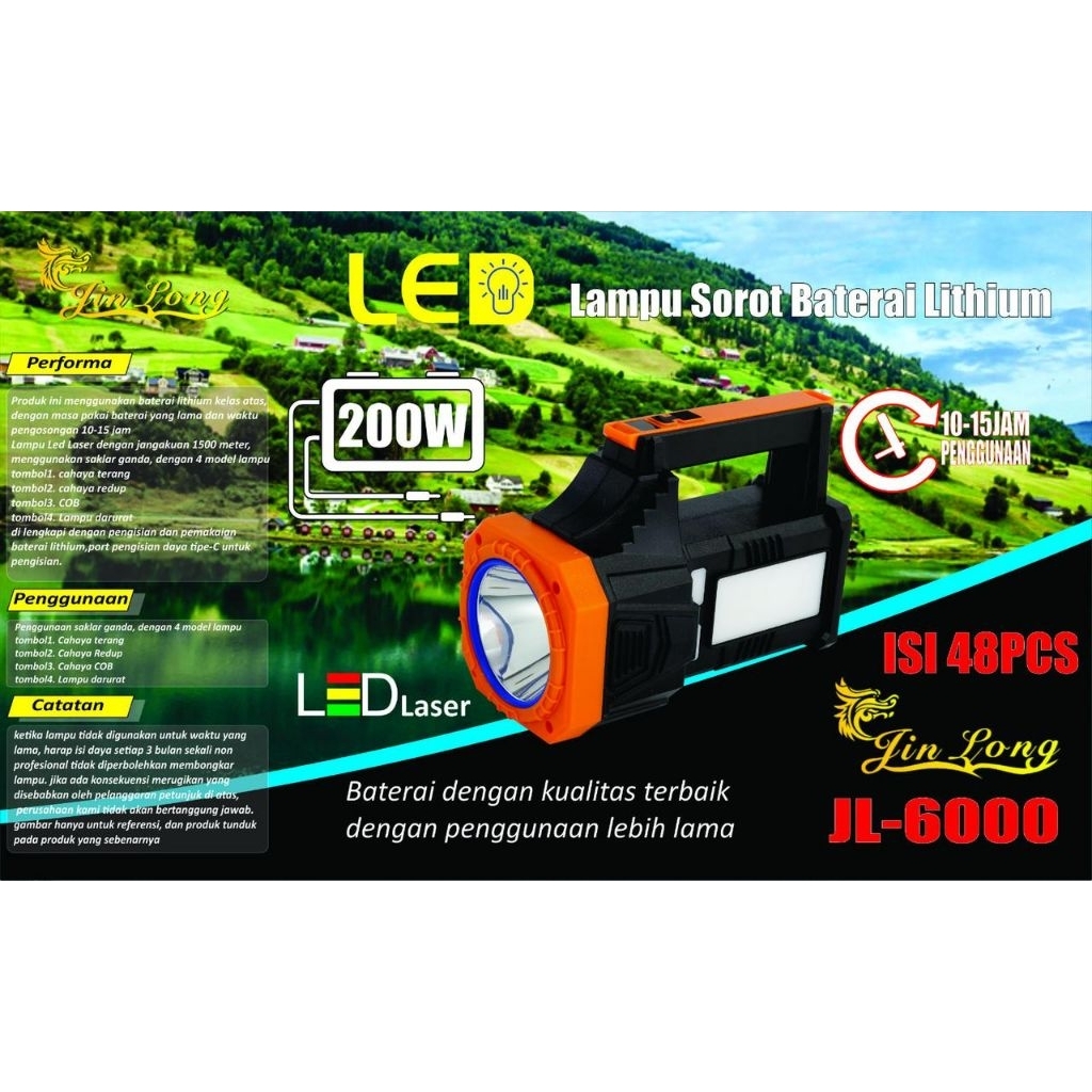 Senter Tangan Jumbo JINLONG JL -6000 200 Watt