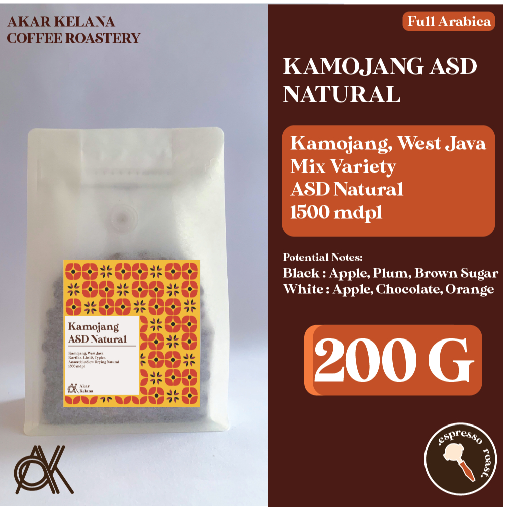 

Kopi Arabika Espresso Kamojang ASD Natural Kemasan 200 gram