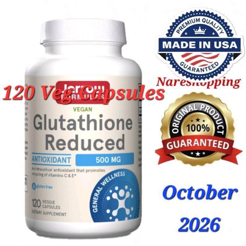 JarrowFormulas, Vegan Glutathione Reduced, 500 mg, 120 Veggie Capsules Antioxidant