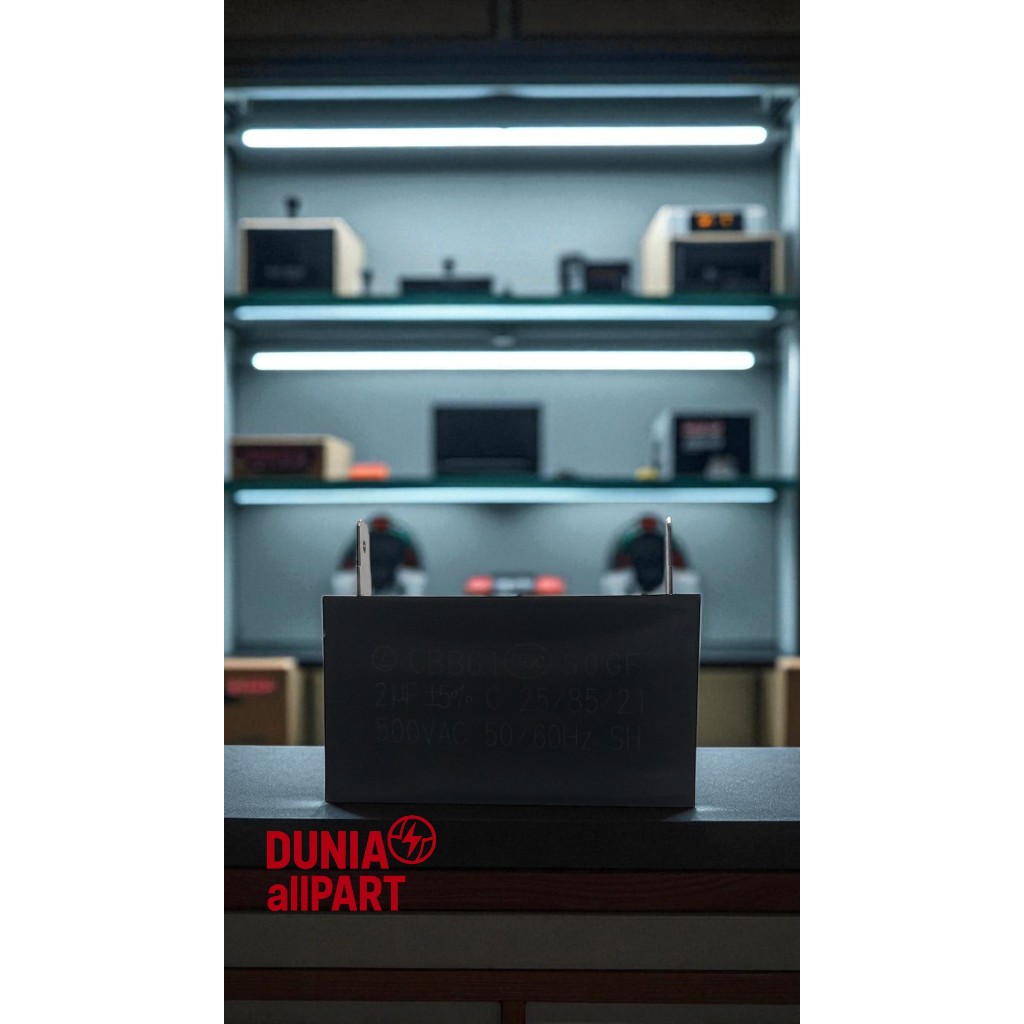 Kapasitor 2uF 500V Kaki [CBB61] HITAM