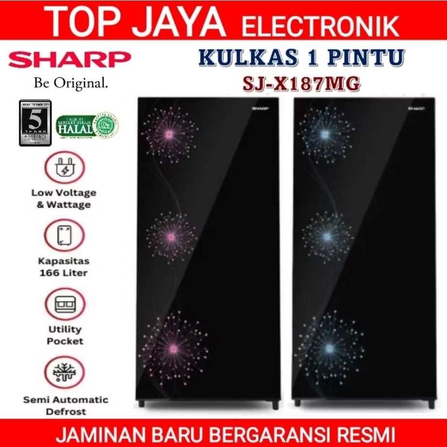 KULKAS SHARP 1 PINTU 166 LITER/SHARP KULKAS 1 PINTU/LEMARI ES 1 PINTU SHARP/LEMARI ES 1 PINTU SHARP