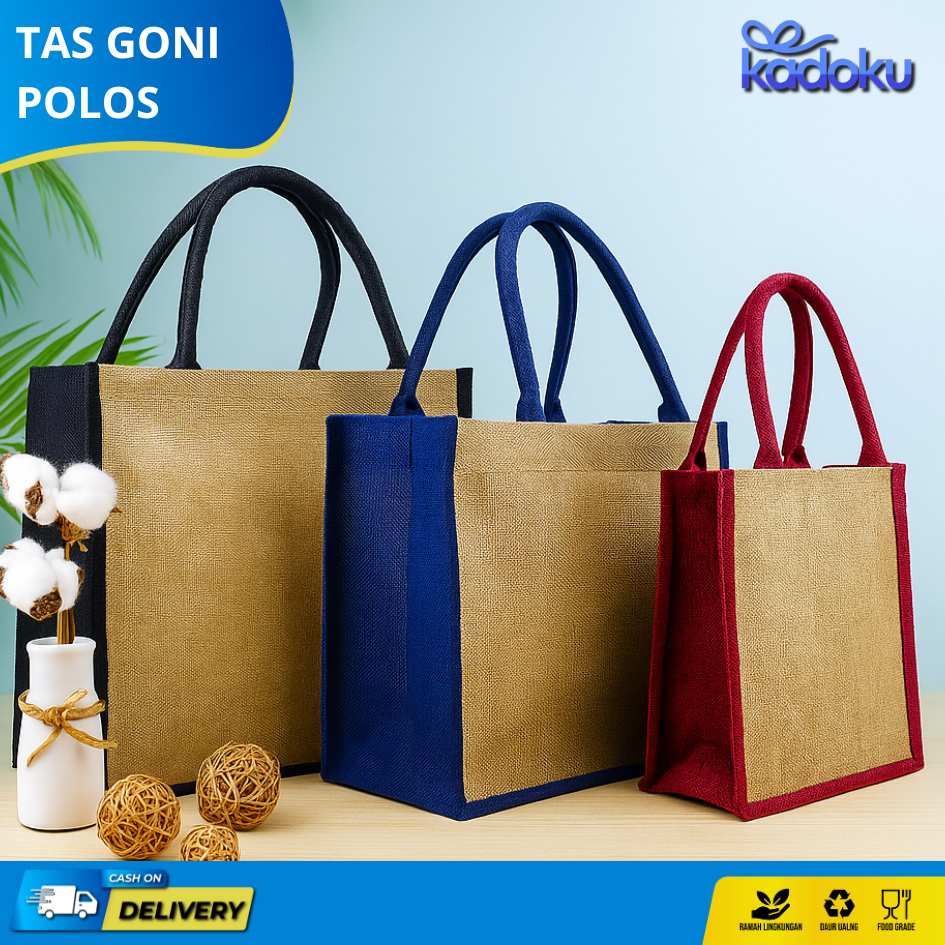 Tas Goni Tote Bag / Tas Karung Goni  Jute Bag Polos /Artistic Kanvas Hand Bag Muji Premium Quality