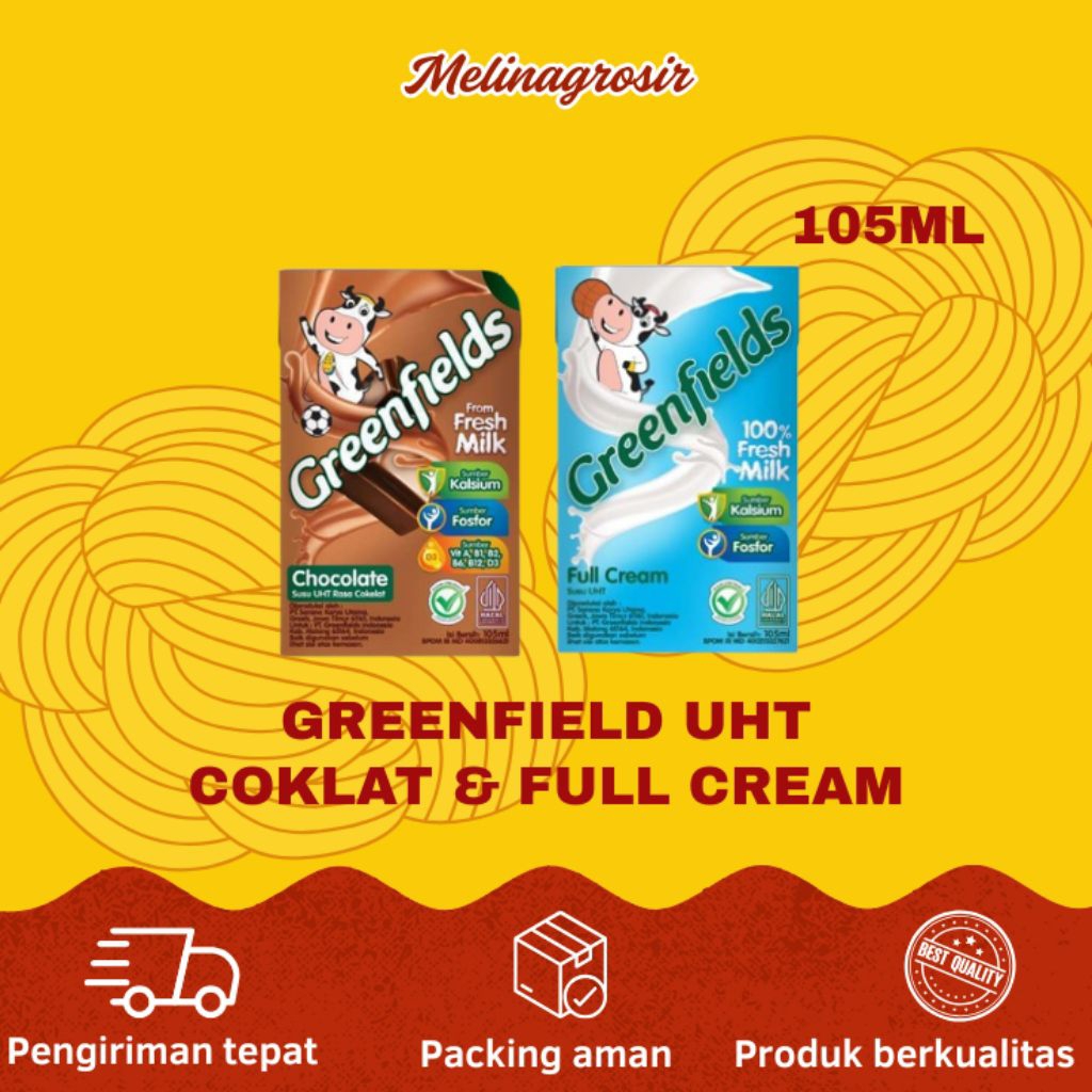 

(KARTON) GREENFIELDS UHT COKLAT & FULL CREAM 105ML ISI 40