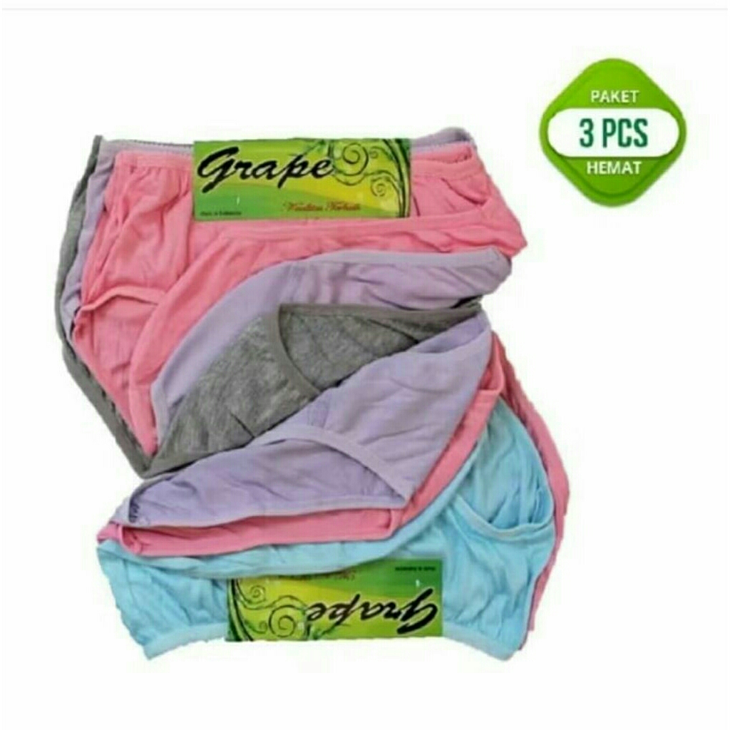 Grape Celana Dalam Wanita Random 3pcs
