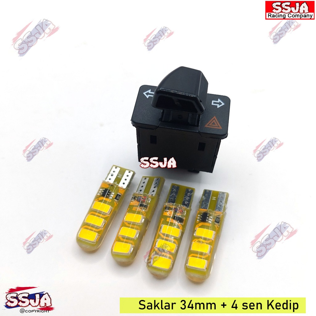 Saklar Sen Plus Hazard 34mm paket 4pc lampu sen jely kedip motor Vario 125 bohlam vario 110 tecno ka