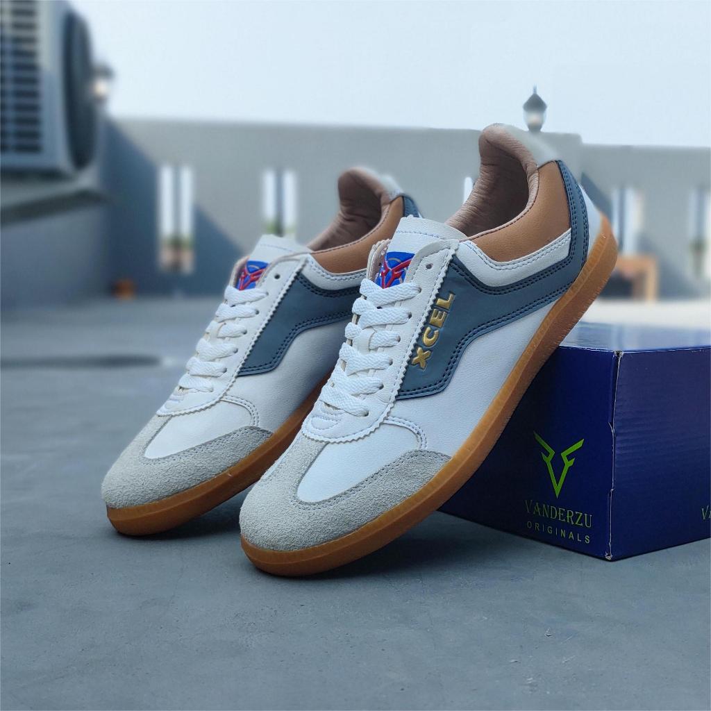 Sepatu VANDERZU XCEL Sneaker Retro Pria Wanita Original Viral Terbaru Putih Abu Lis Coklat Sol Gum