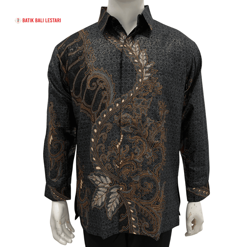 Batik Bali Lestari Batik Pria Lengan Panjang Katun Prada (ABT01)