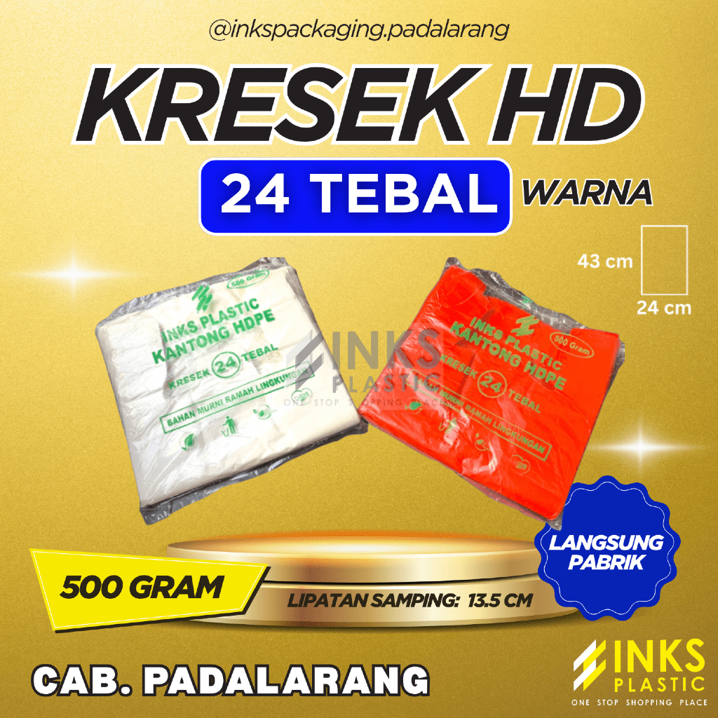 KRESEK HD 24 TEBAL WARNA (MERAH, PUTIH)