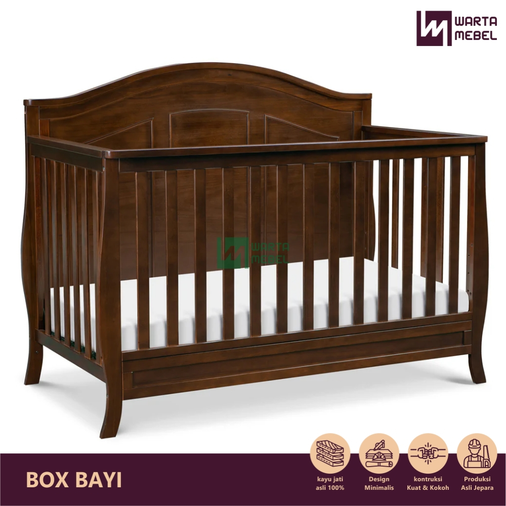 Ranjang Bayi Kayu Jati – Box Bayi Modern Elegan