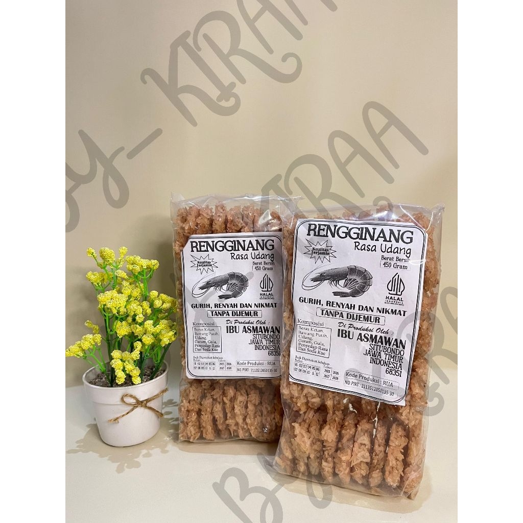 

Rengginang Gurih Rasa udang Bentuk gepeng 450gr Asli Situbondo