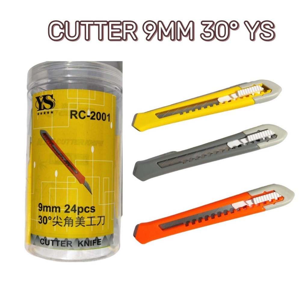 

[24 PCS]YS CUTTER MINI 9MM 30° SUPER TAJAM / PISAU KATER / Cutter Pemotong / Cutter Warna Pastel / Kater Kecil A-100
