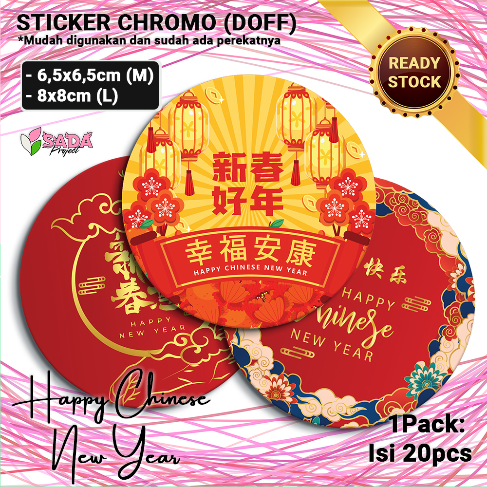 

Sticker Chromo (Doff) Happy Chinese New Year (isi 20pcs) Imlek