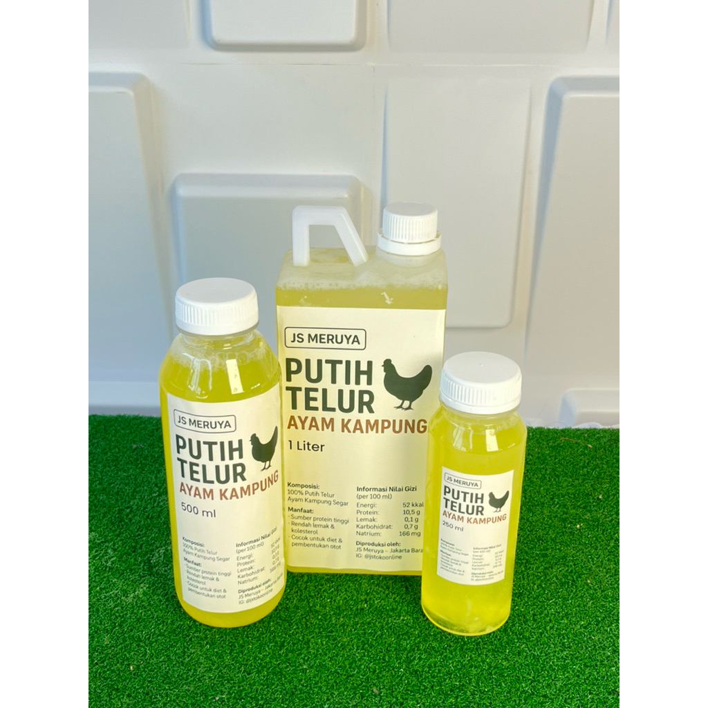 

Putih Telur Ayam Kampung Fresh 1.000 ml, 500 ml, 250 ml