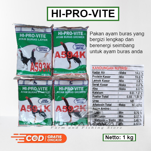 Hi Pro Vite 511 591 592 593 594 Kemasan 1Kg | Pakan Ayam Petelur | Voer Konsentrat Berkualitas Tingg