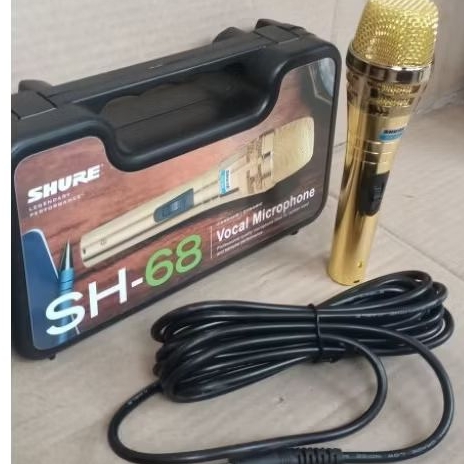 MIK KABEL SH 68 BESI MICROPONE SHURE SH68 SUARA PEKA JERNIH MICROFON KABEL MIK VOCAL MICROPONE SHURE