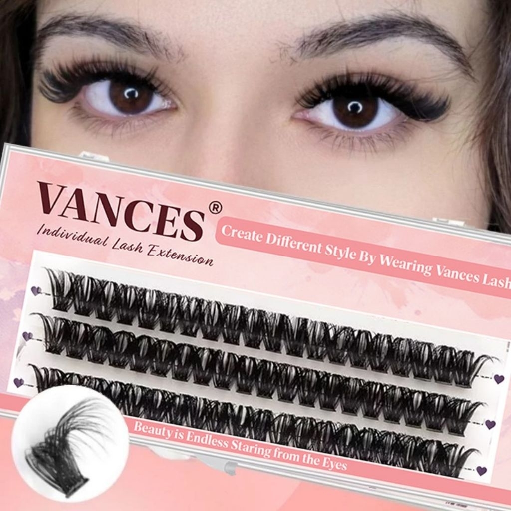VANCES | [GRATIS LEM+PINSET] DIY Bulu Mata Tebal Extension Latina Style Bulu Lembut 80P