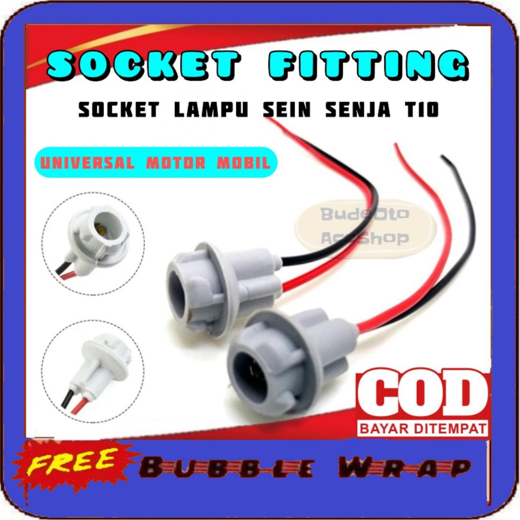SOCKET T10 UNIVERSAL FITTING LAMPU SEIN MOTOR T10 SOCKET BOHLAM SEIN T10 LAMPU SEN MOTOR