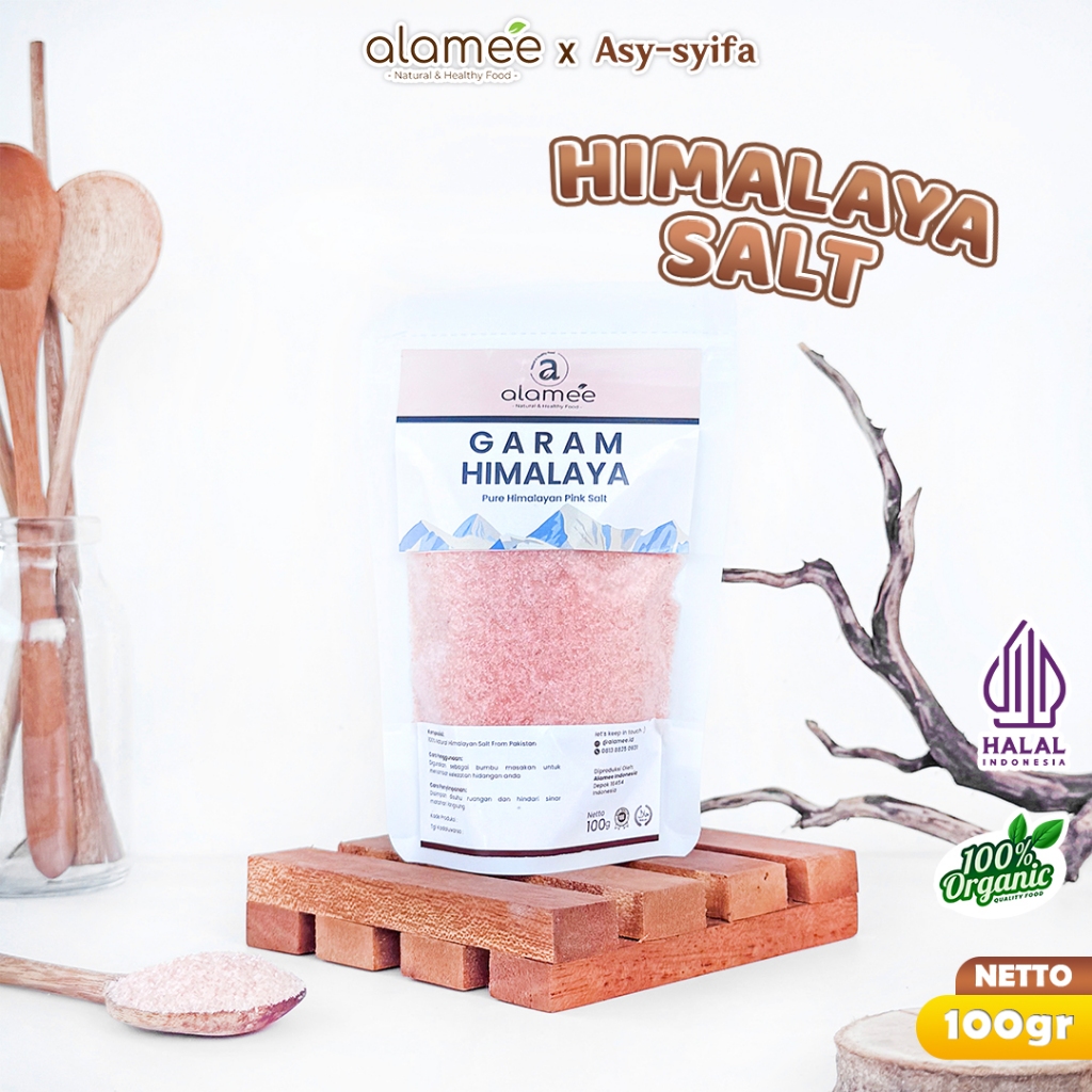 

ALAMEE Garam Himalaya Original Himalayan Salt Sea Ukuran 100g Pink Rock Salt Pakistan