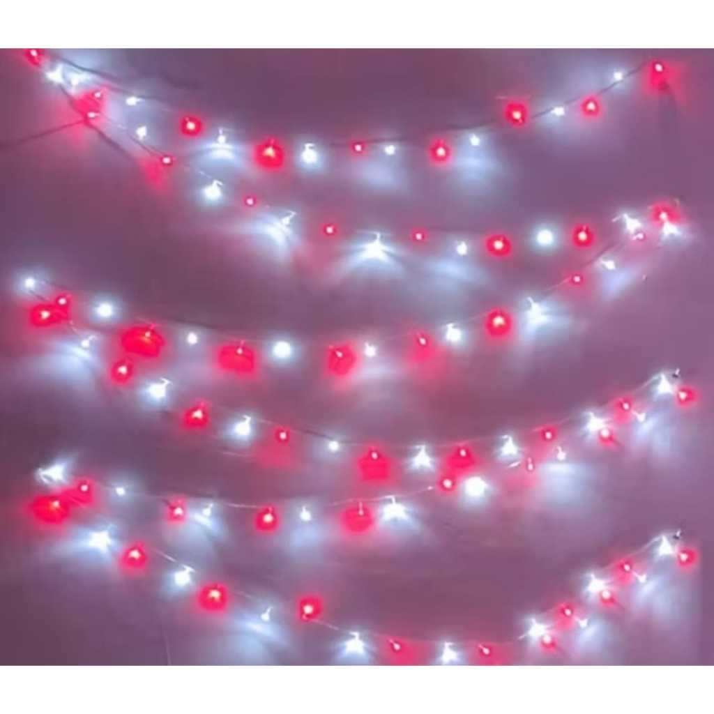 Lampu Tumbler Led Merah Putih Panjang 10 Meter Lampu Hiasan 17 Agustus