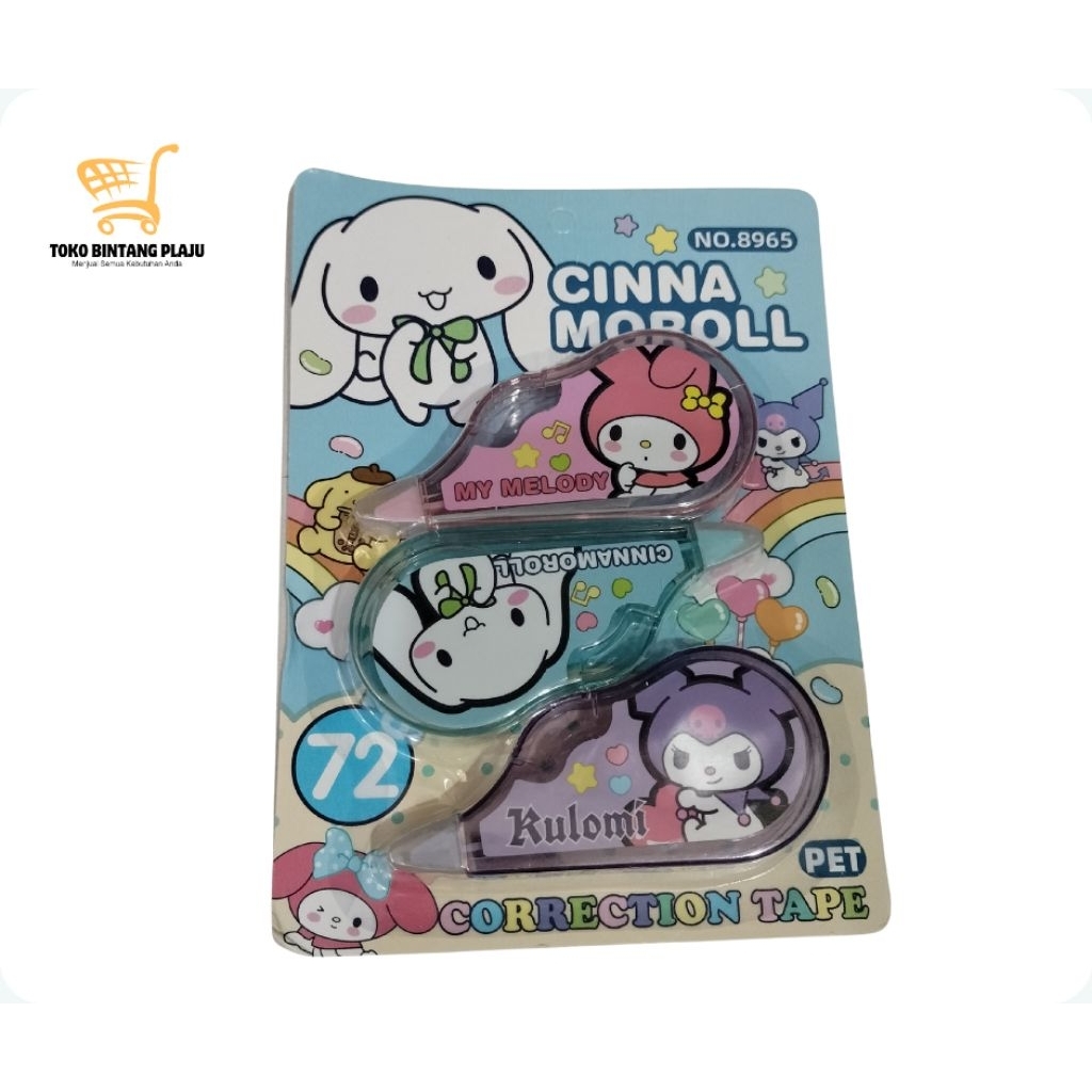 

TIPE-X ROLL CORRECTION TAPE SANRIIO 1pack 3pcs