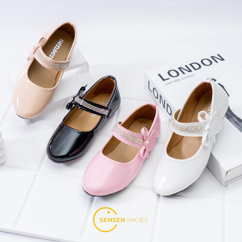 SENSEN Julia Sepatu Flatshoes Anak Perempuan Balet Pesta Size 26-35 Sol Karet Anti Slip