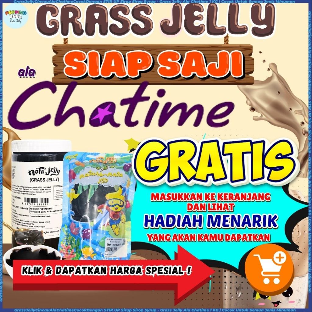 

GrassJellyCincauAlaChatimeCocokDengan STIR UP Sirup Sirop Syrup - Grass Jelly Ala Chatime 1 KG | Cocok Untuk Semua Jenis Minuman